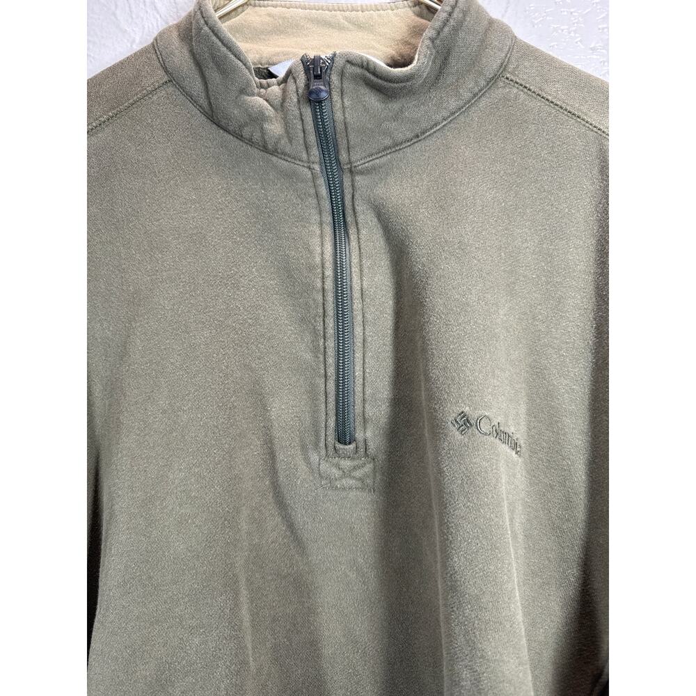 Columbia Men’s 1/4 Zip Pullover Sweatshirt‎ Fleece Warm Olive Green Size Large
